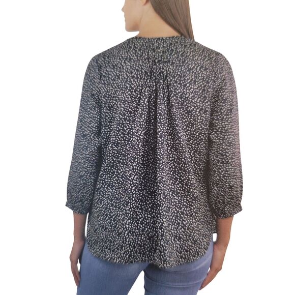 Jachs Girlfriend Women's Black & White Printed 3/4 Sleeve Hidden Button Blouse S - Picture 15 of 15